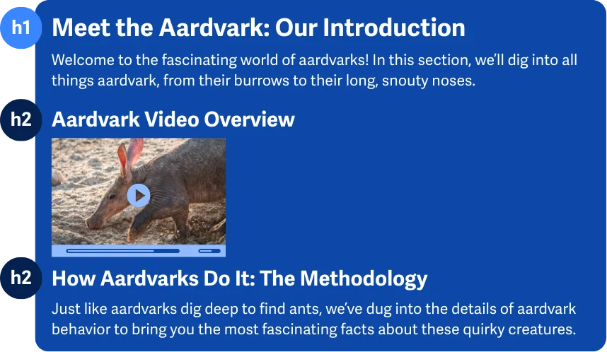 Potongan sebuah konten web yang terdiri dari teks dan video