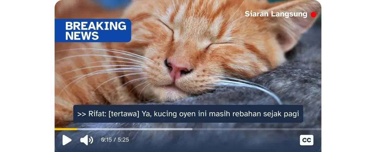 Video player yang dijelaskan pada caption