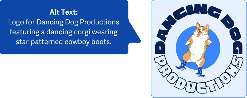 Anjing yang sedang berdansa dan contoh atribut altnya