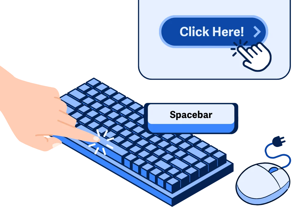 Ilustrasi pengguna menggunakan spacebar