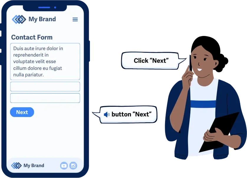 Ilustrasi pengguna menggunakan screen reader