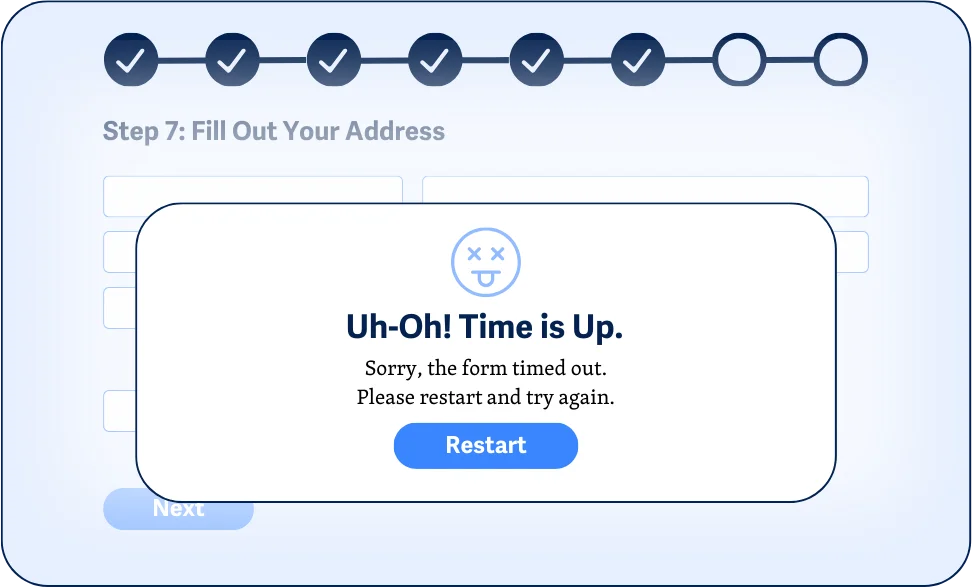 Popup yang memberitahukan waktu sudah habis