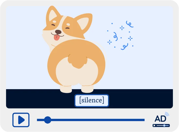 Video player dengan gambar anjing corgi