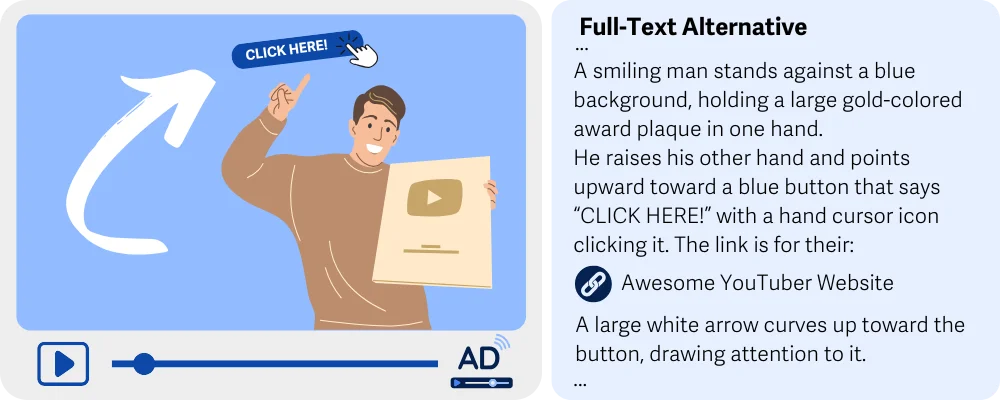 Video player dengan penjelasan pada caption