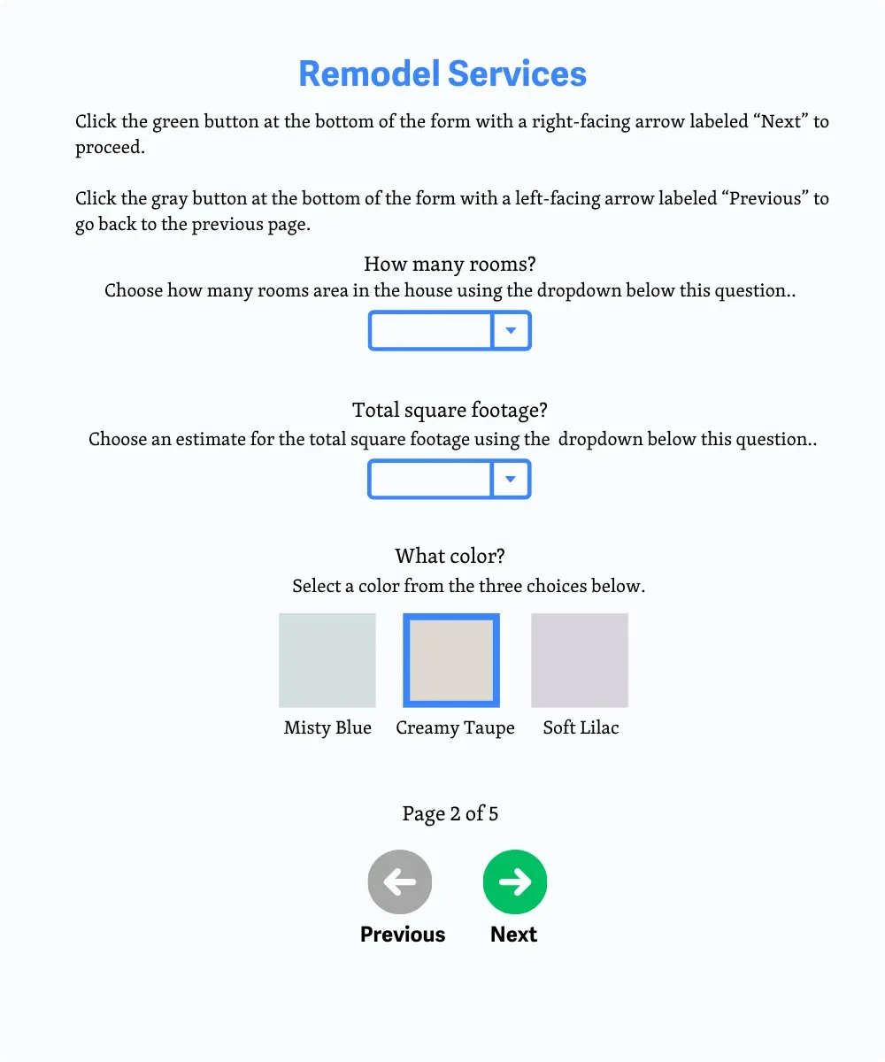Penerapan formulir yang benar
