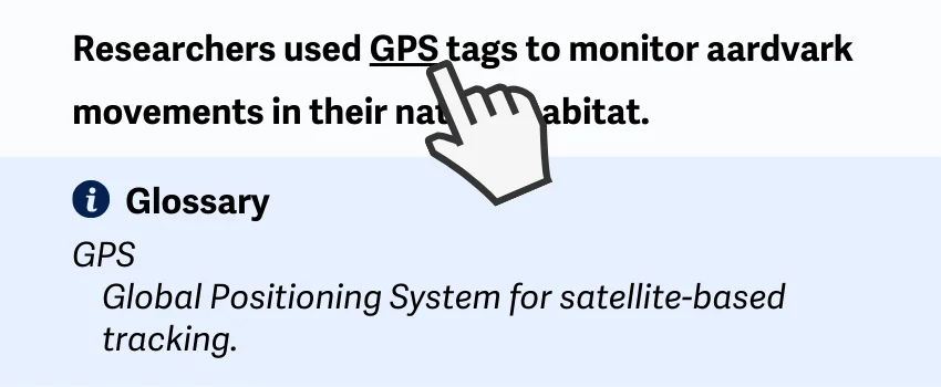 Paragraf dengan tautan menuju glosarium