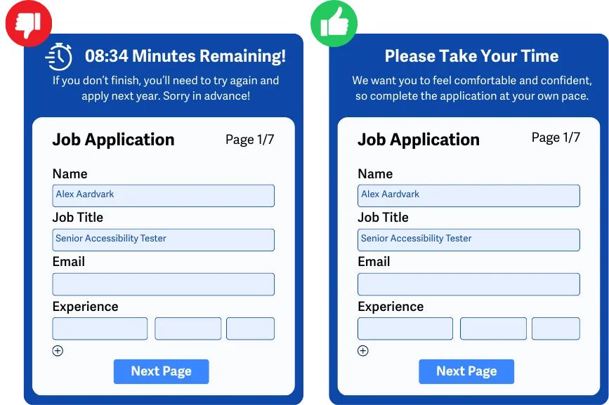 Perbandingan dua formulir lamaran kerja