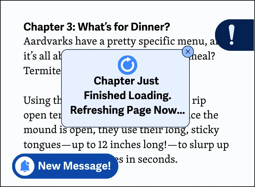 Modal yang muncul di tengah halaman