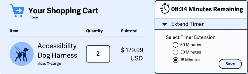 Ilustrasi halaman checkout dengan timer