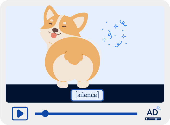 Video player dengan gambar anjing corgi