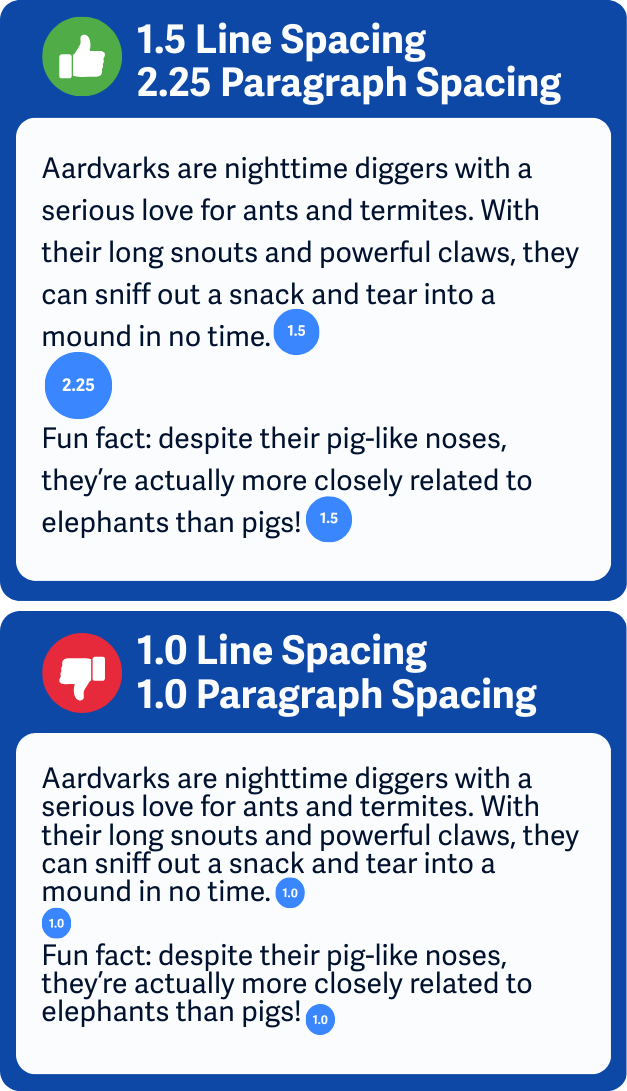 Perbandingan line spacing yang memengaruhi kenyamanan membaca