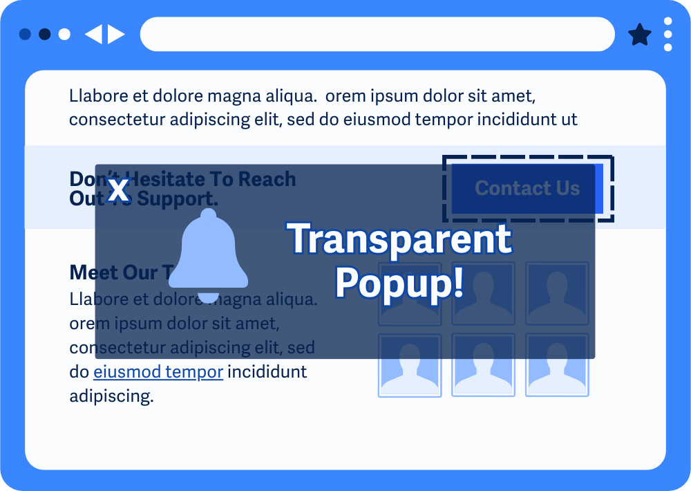 2=Popup transparan di tengah layar