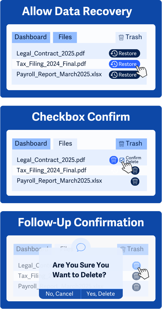 Tiga contoh cara pemulihan data
